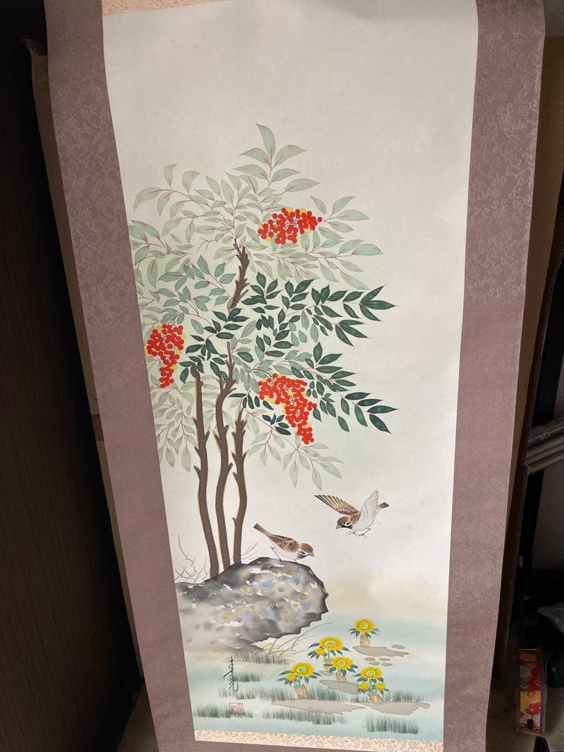 絹本画、手描き画、巻物画