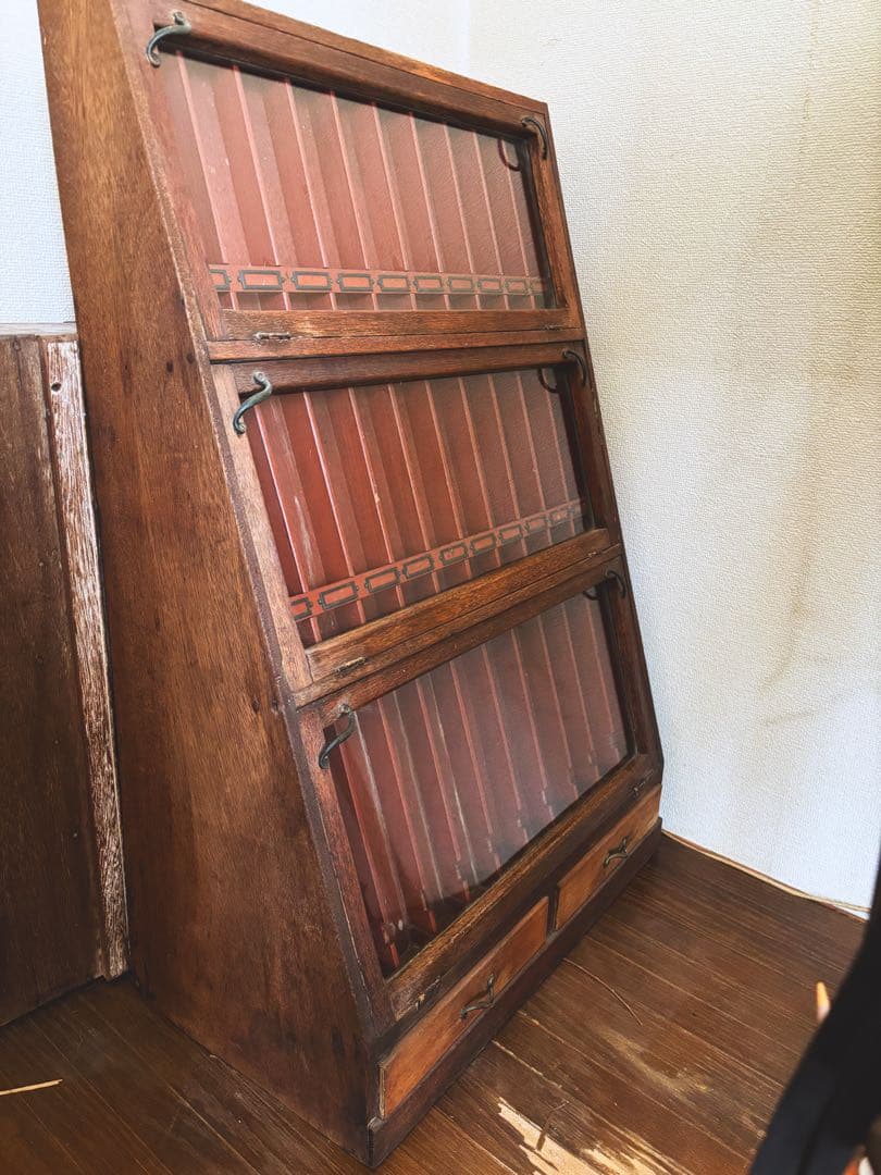 アンティーク ガラス ショーケース キャビネット 什器 ディスプレイ