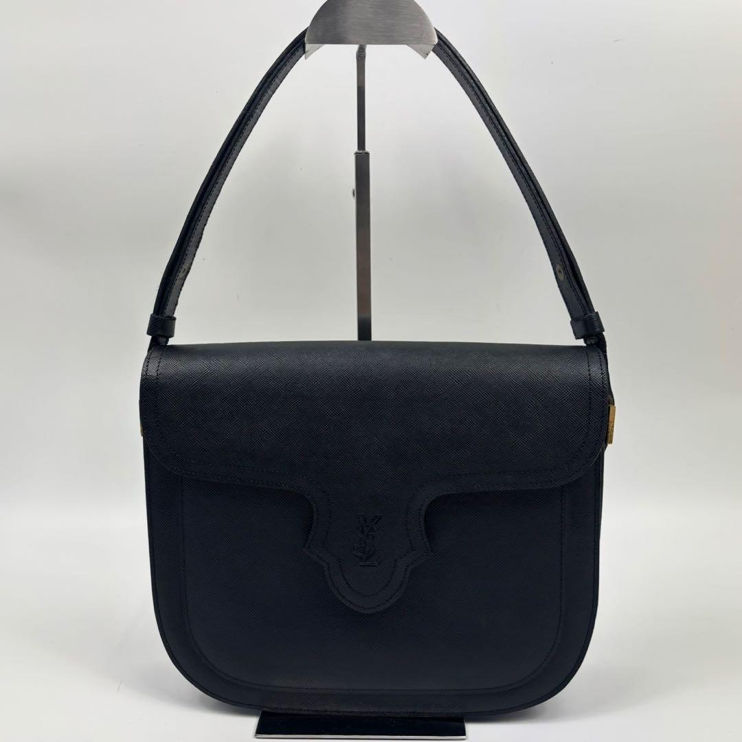 イヴサンローラン ワンショルダーバッグ YSL カサンドラ ロゴ レザー 黒