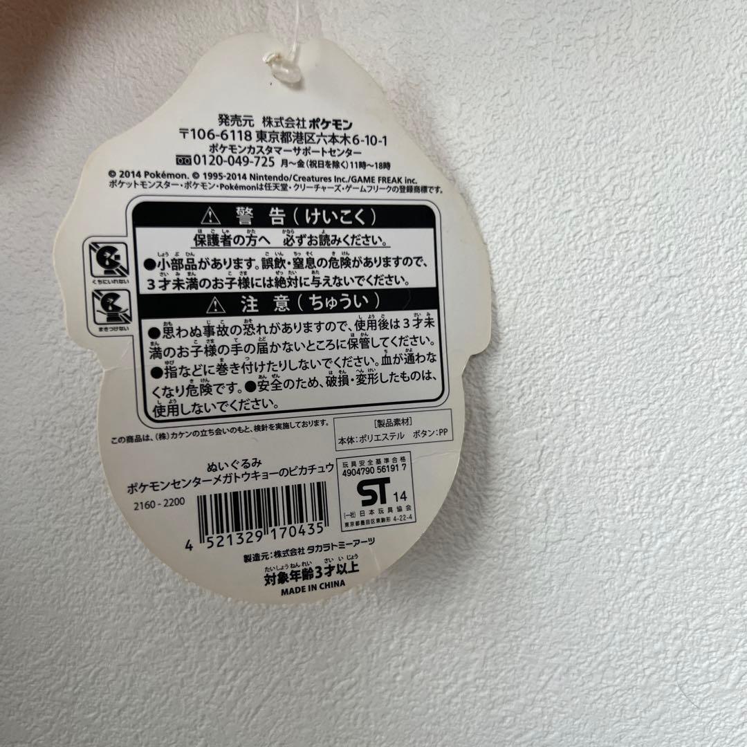 【タグ付き　超美品】ポケモンセンター メガリザードン　ポンチョを着たピカチュウ