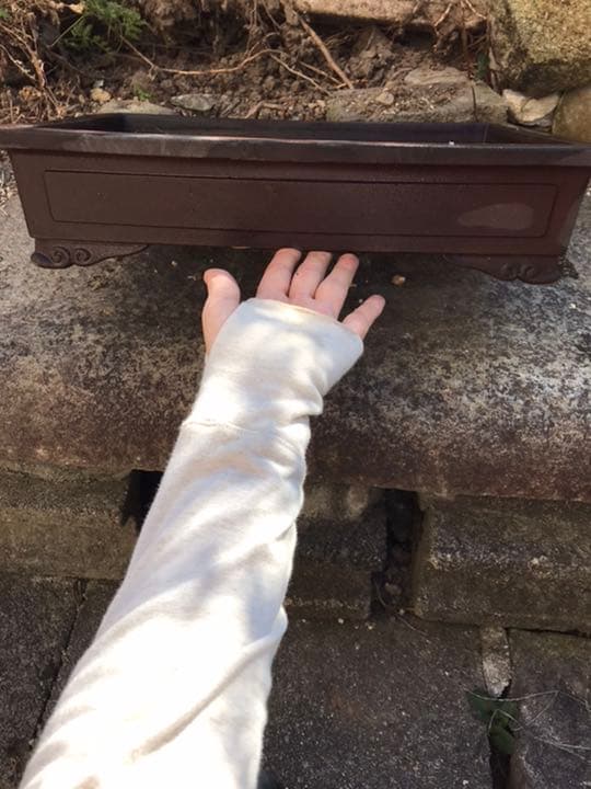 盆栽鉢　時代大きな水庄園長方鉢42x31x10cm窓付き雲足