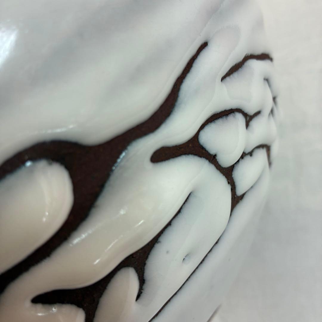 【萩焼】椿秀窯　庄 圭一郎　白燿　花生　花瓶　飾り壺　木箱入