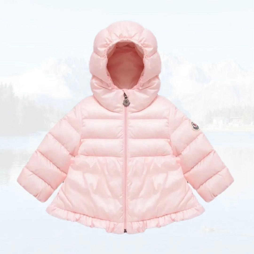 美品　MONCLER フード付きダウンジャケット ピンク　試着のみ　12/18M