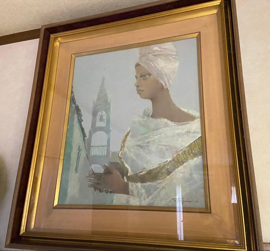 【1/14.15限定発送】水野富美夫・真作油絵/F20号相当・署名あり