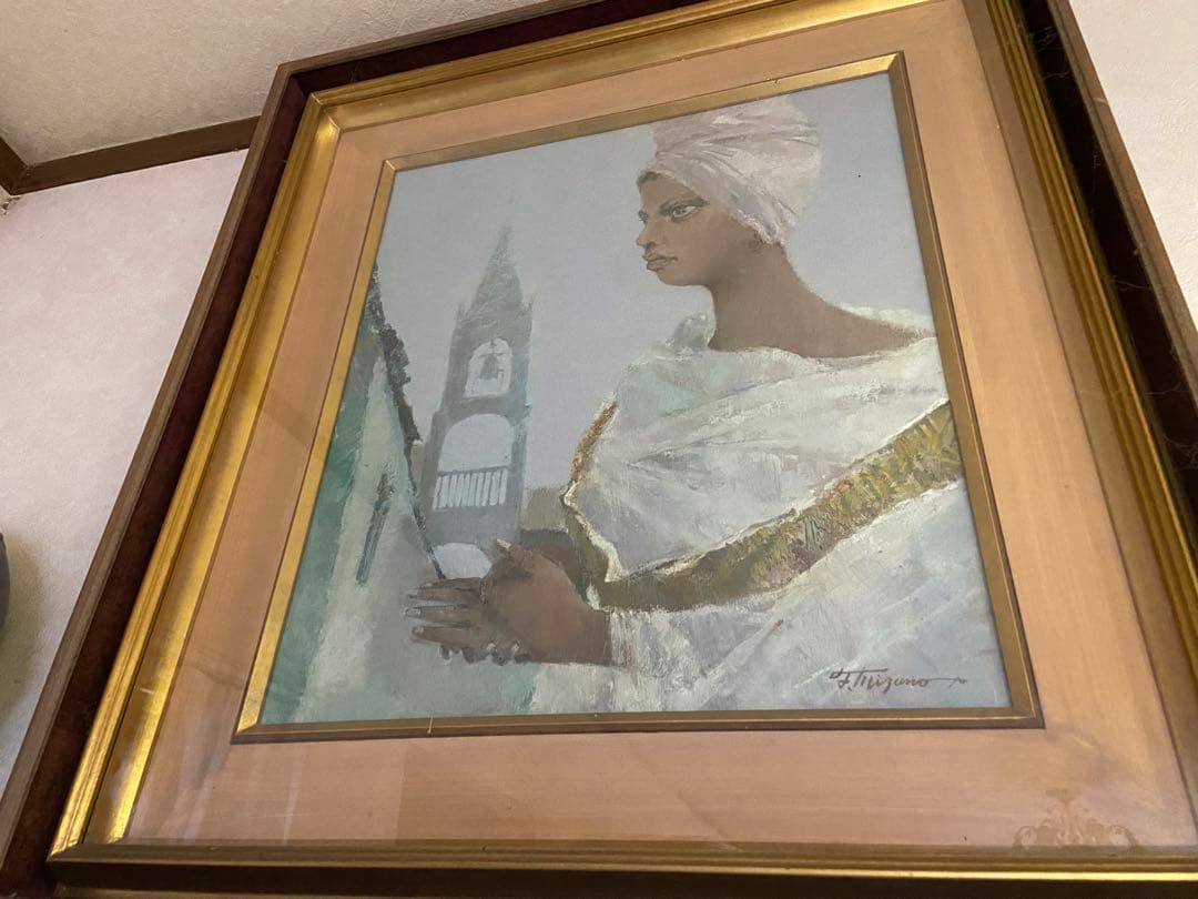 【1/14.15限定発送】水野富美夫・真作油絵/F20号相当・署名あり