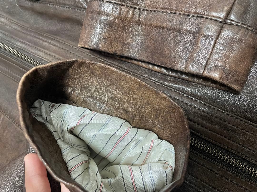 HUGO BOSS★ヒューゴボス★ラムレザーシングルライダースジャケット★50