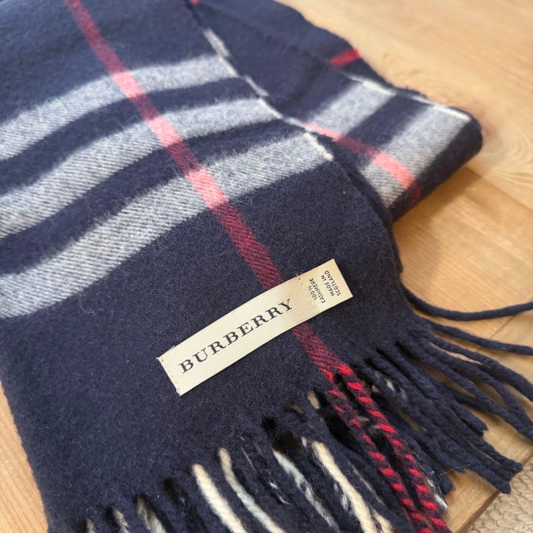 BURBERRY カシミア チェック柄 マフラー