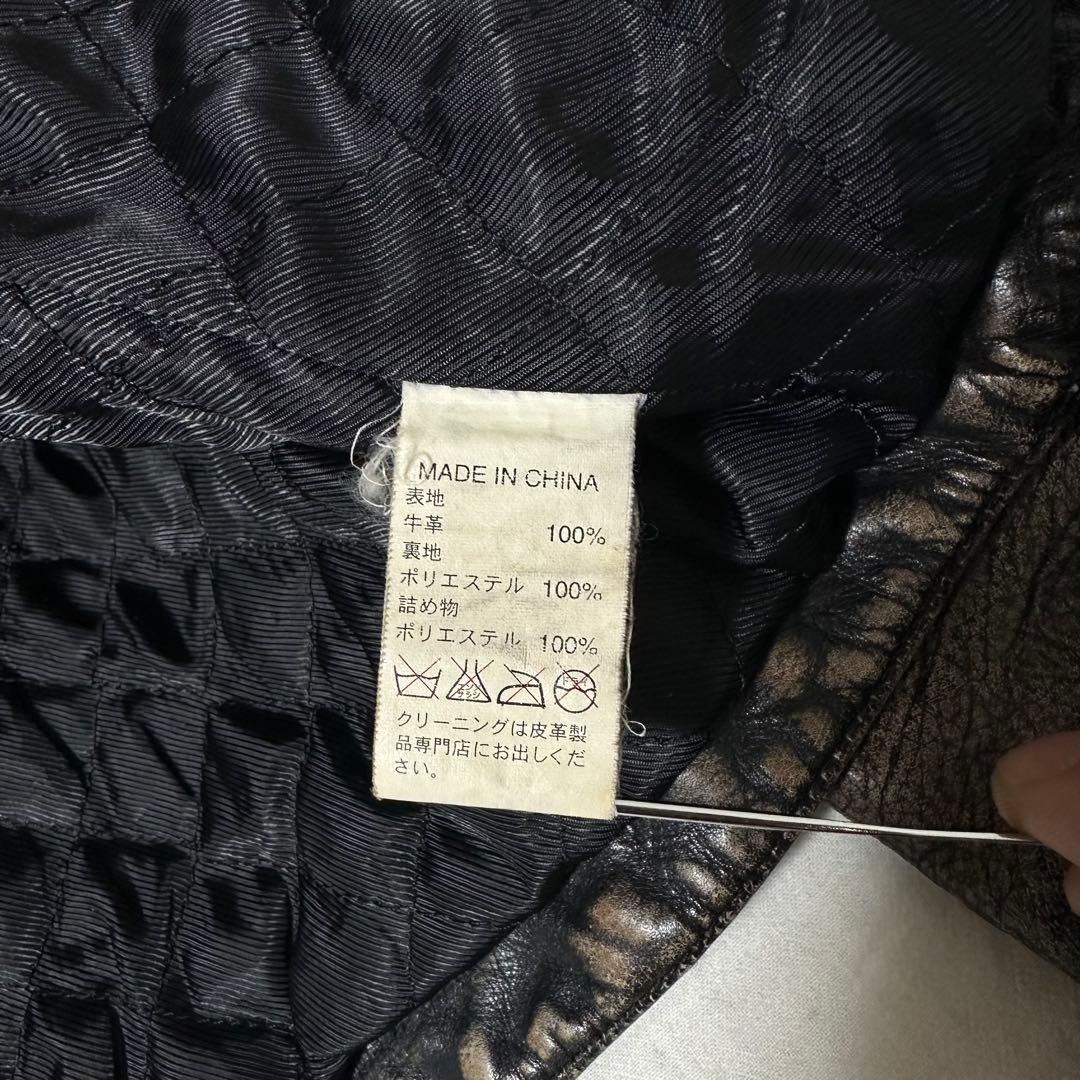 00s BANANA REPUBLIC 加工牛革 シングルライダース 雰囲気抜群