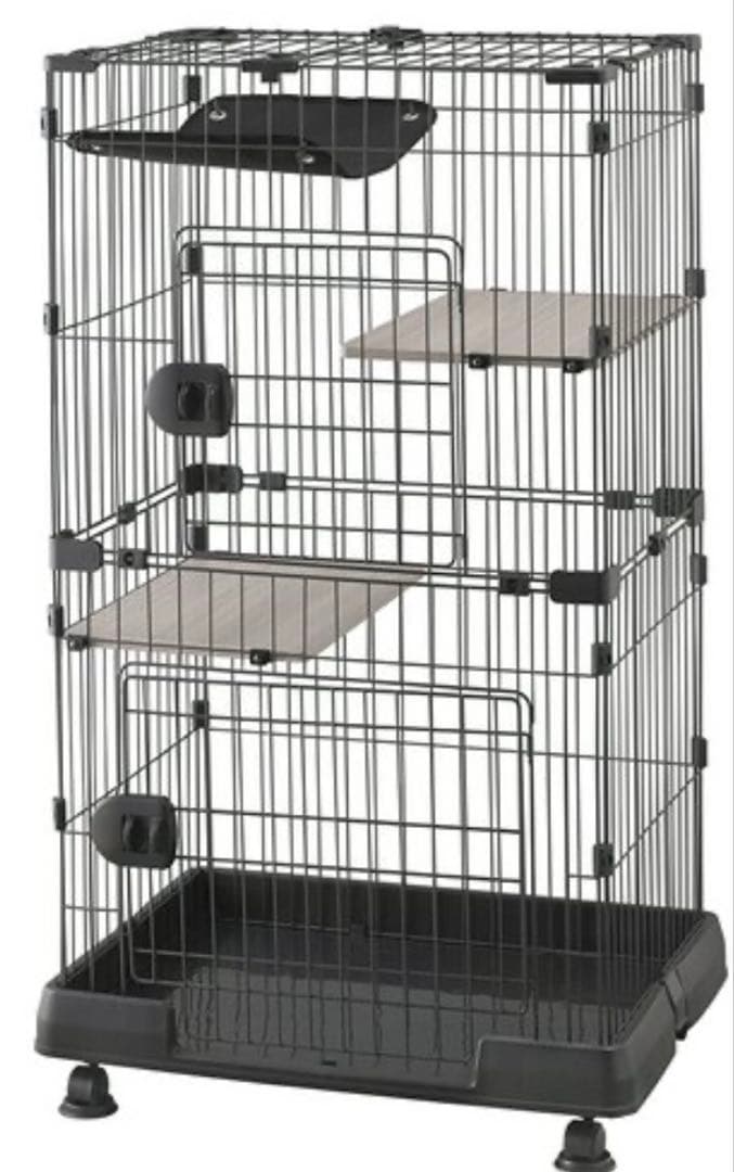 ブラック 3段キャットケージ 中型