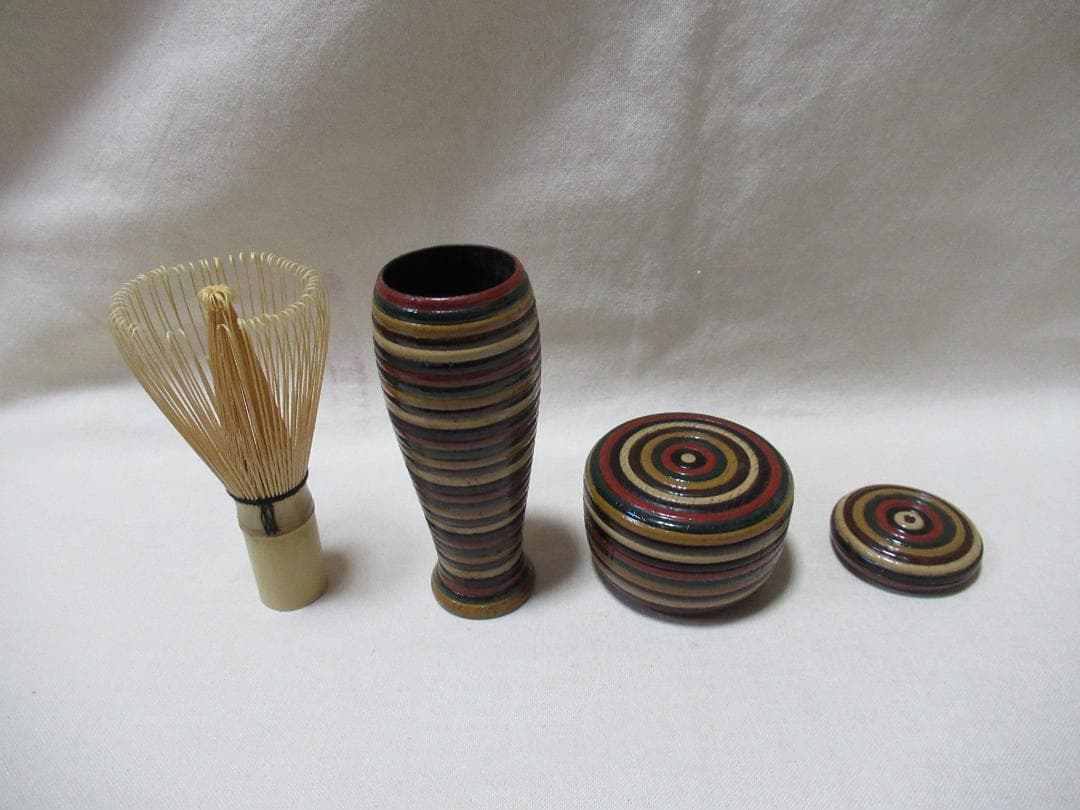 茶道具　桑製茶箱　中の道具皆揃い