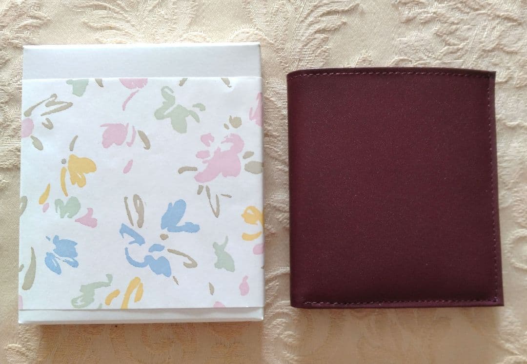 皇居折財布　ワインレッド