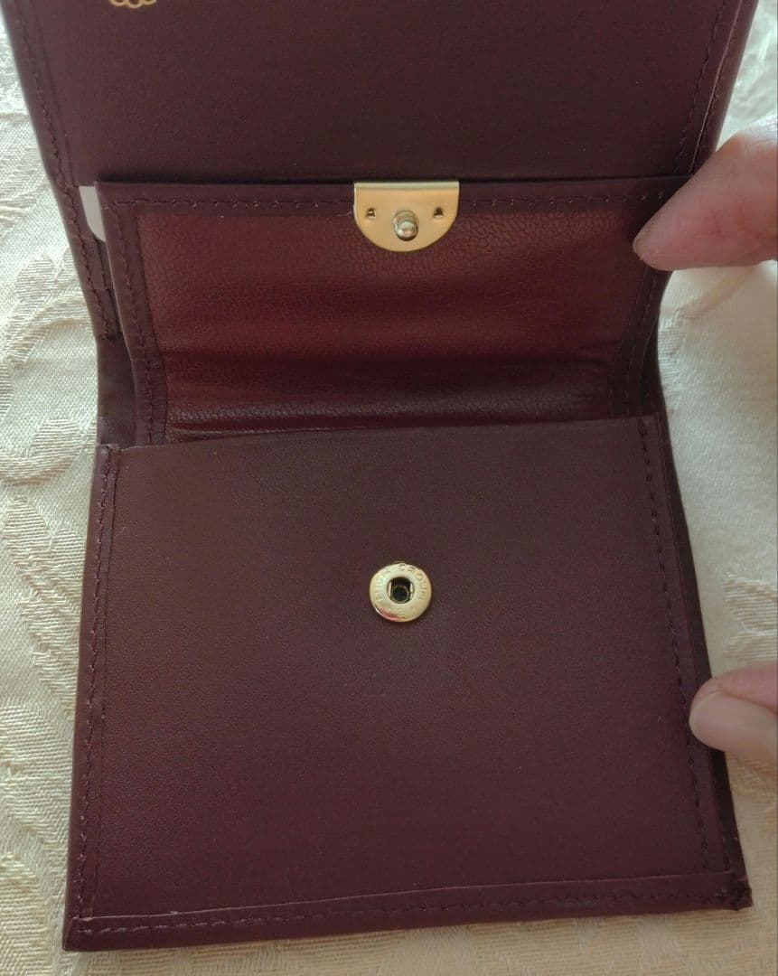 皇居折財布　ワインレッド