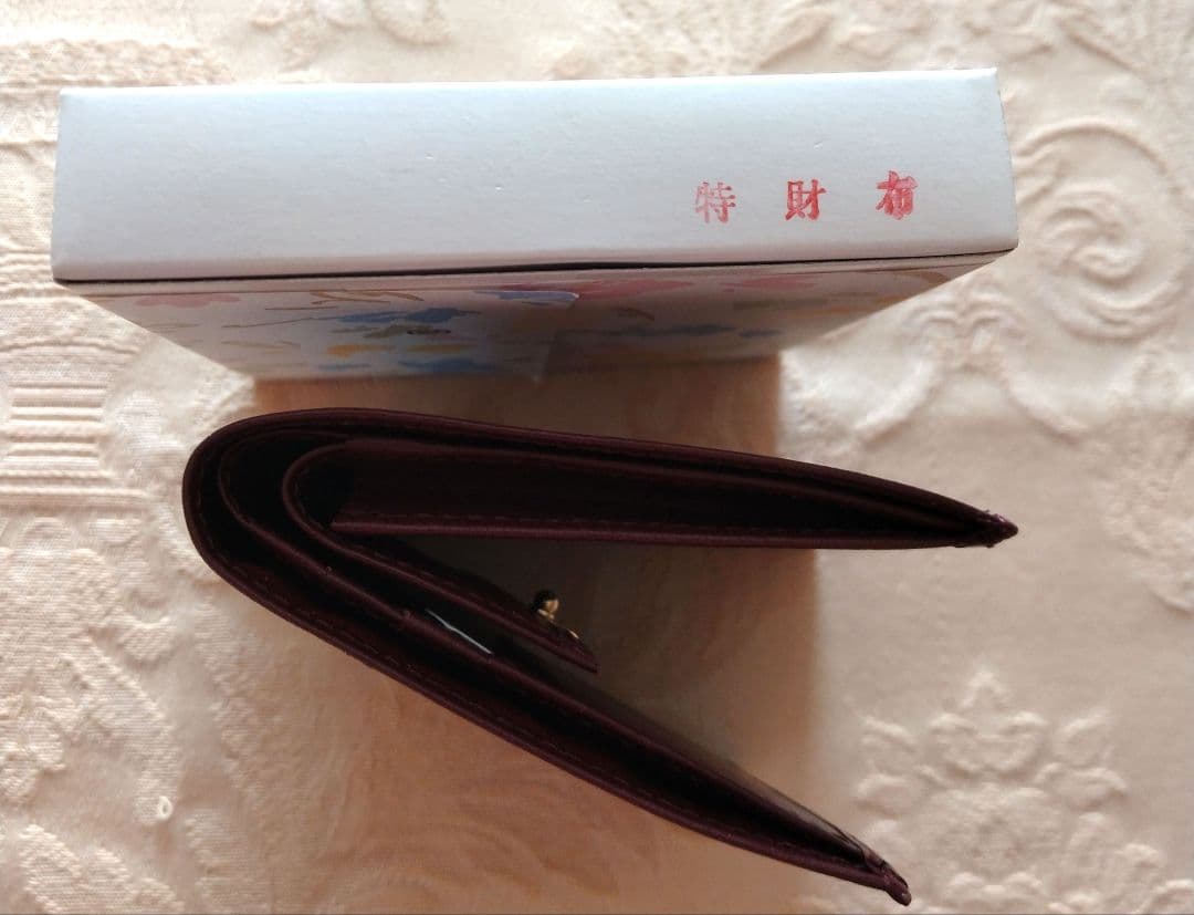 皇居折財布　ワインレッド