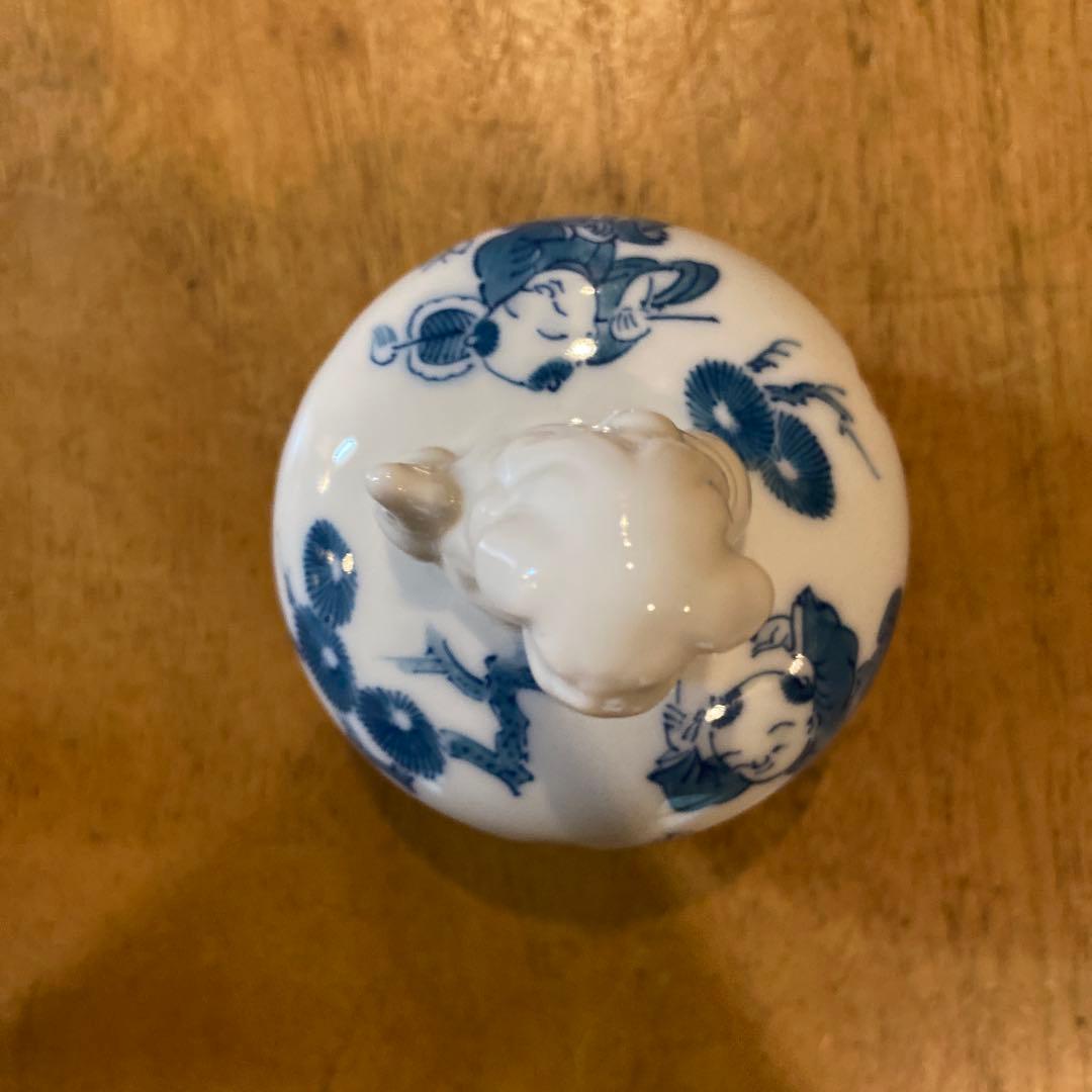 三河内焼　平戸紅山作　透かし彫り水晶獅子香合