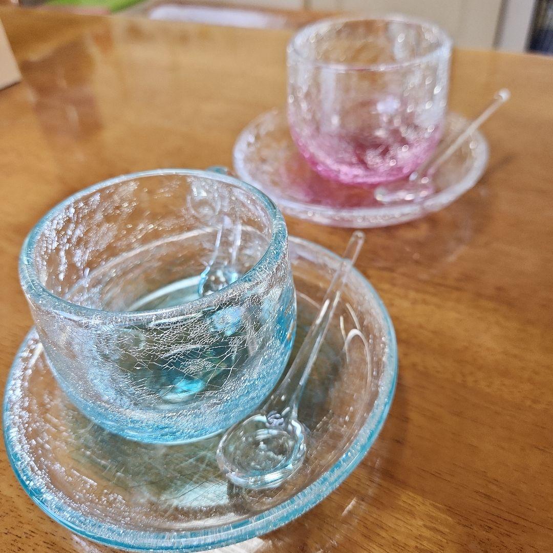 萩ガラス工房　内ひび貫入萩ガラス　コーヒーカップセット