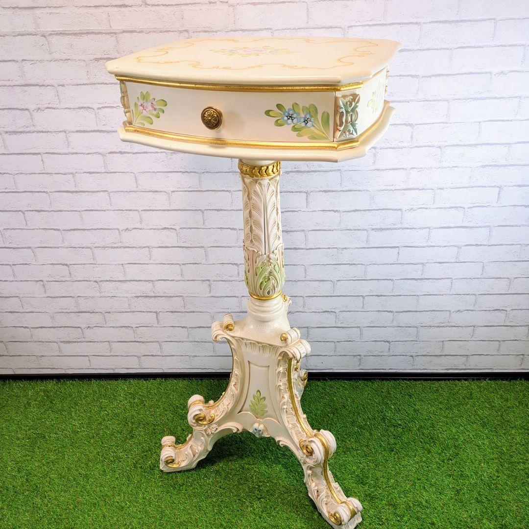 SILIK(シリック)　ロココ調　引き出し付きサイドテーブル　花台、飾り棚