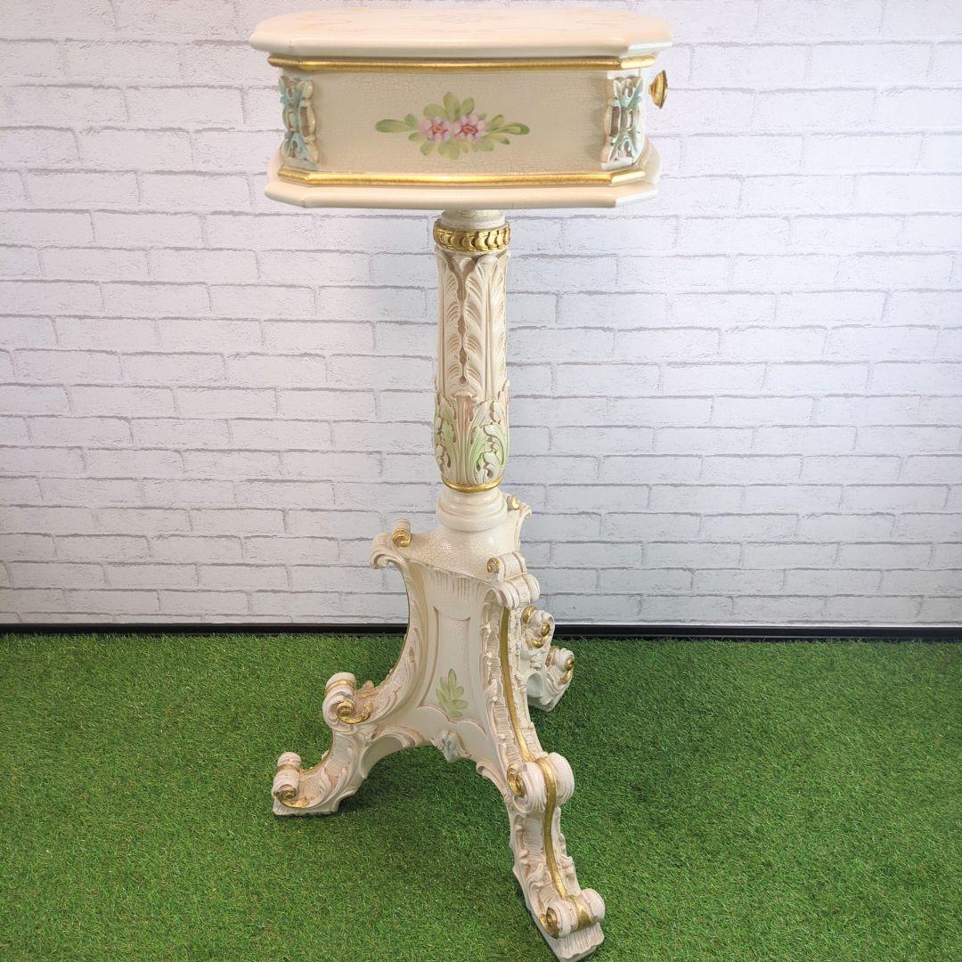 SILIK(シリック)　ロココ調　引き出し付きサイドテーブル　花台、飾り棚