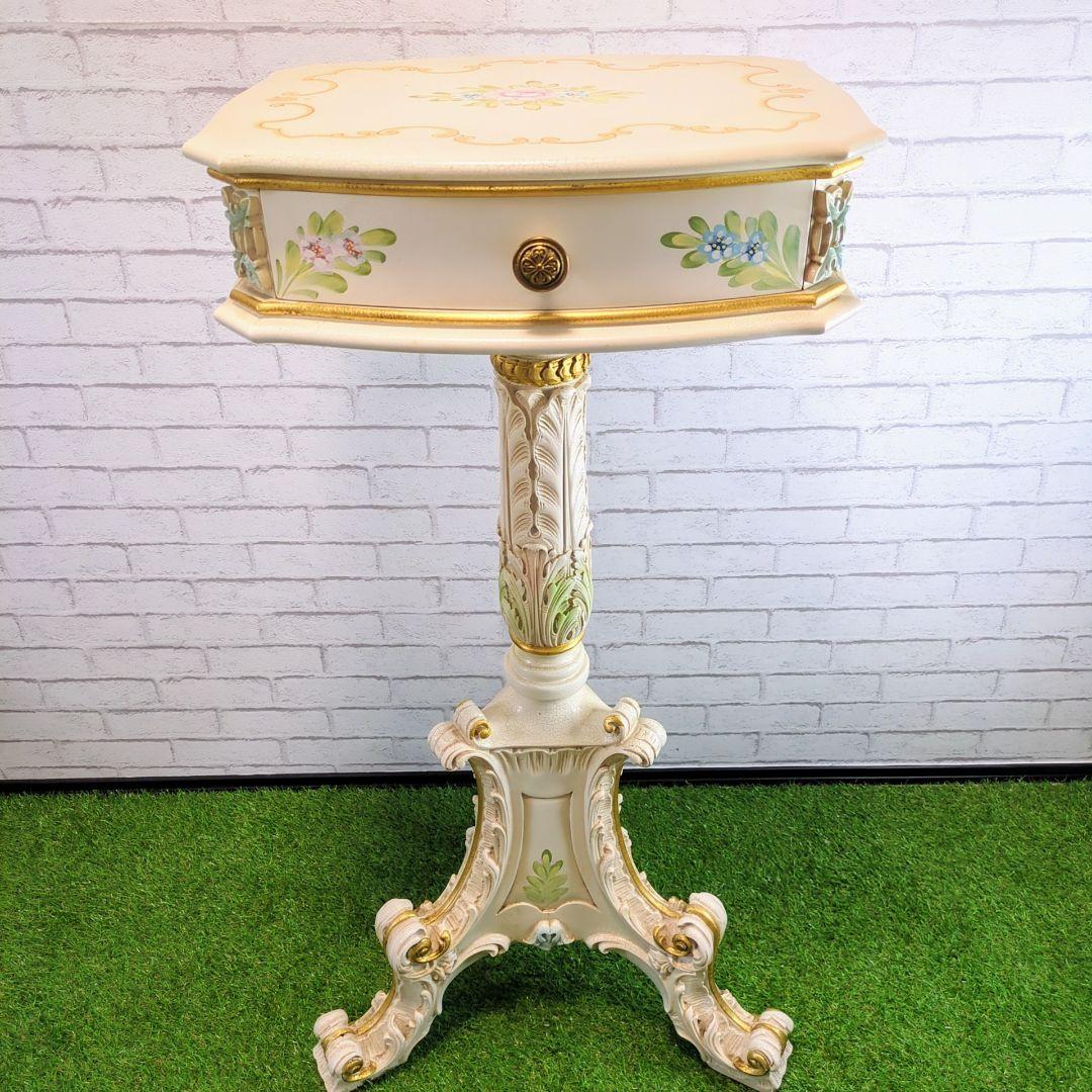 SILIK(シリック)　ロココ調　引き出し付きサイドテーブル　花台、飾り棚