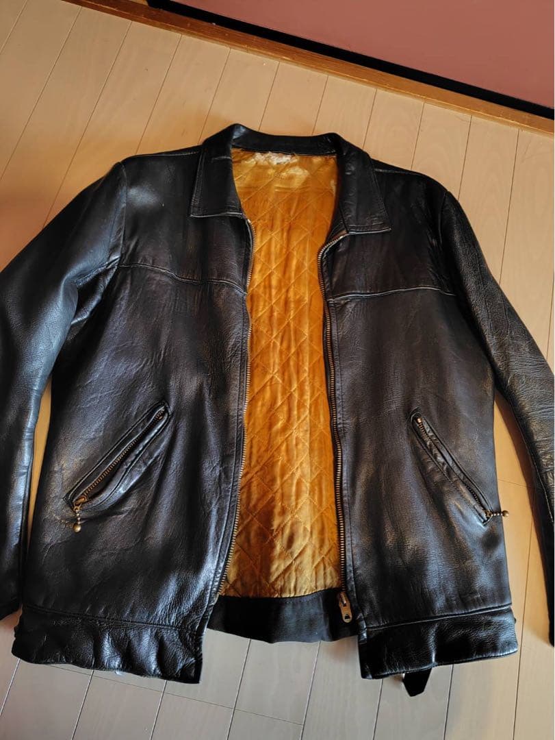 ビンテージ　ロンジャン　シングル　レザー