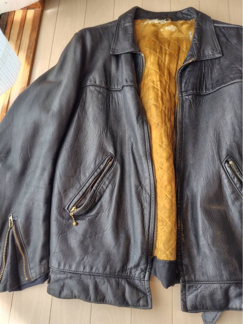 ビンテージ　ロンジャン　シングル　レザー