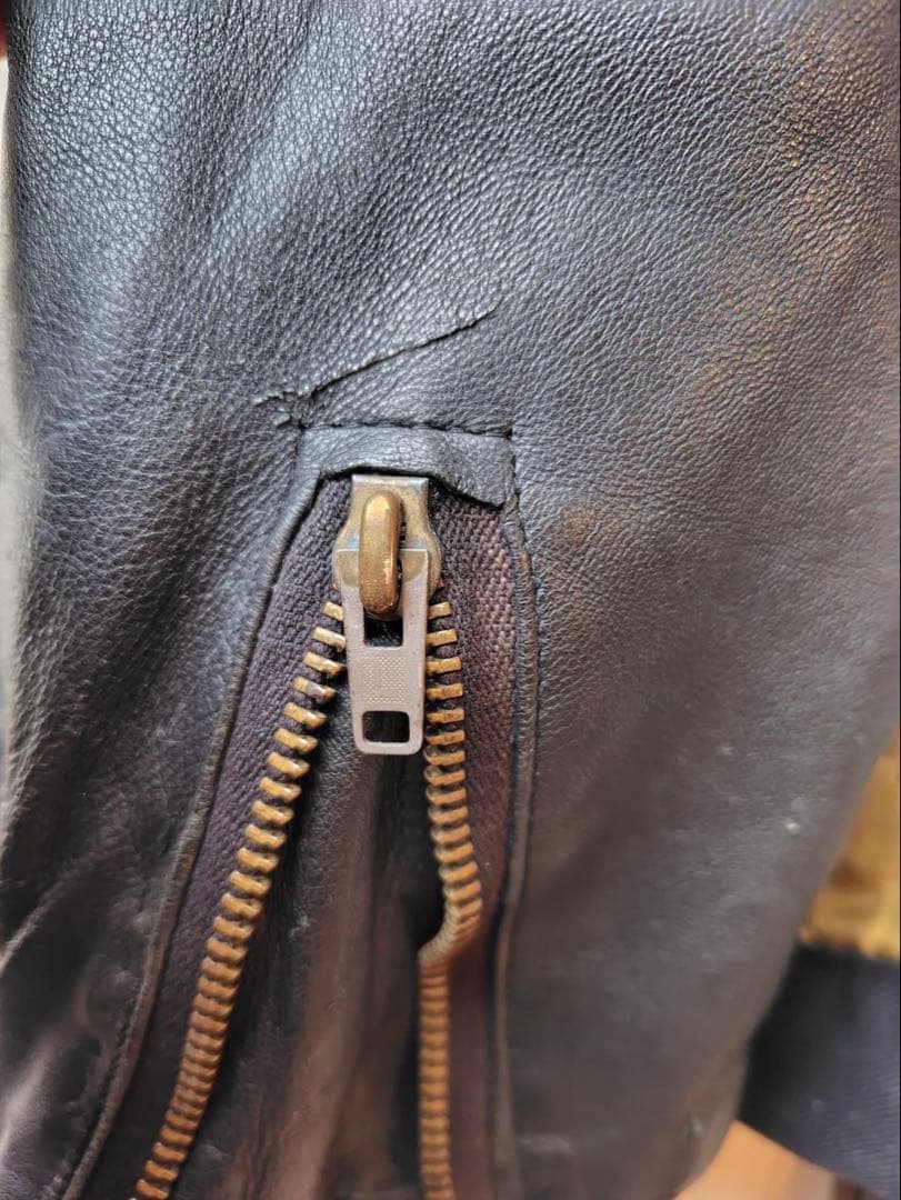 ビンテージ　ロンジャン　シングル　レザー