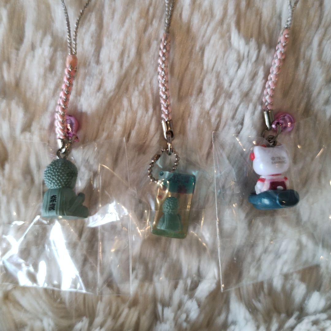 ご当地キティ 奈良限定 奈良の大仏 根付けストラップ 3つセット 希少 レア