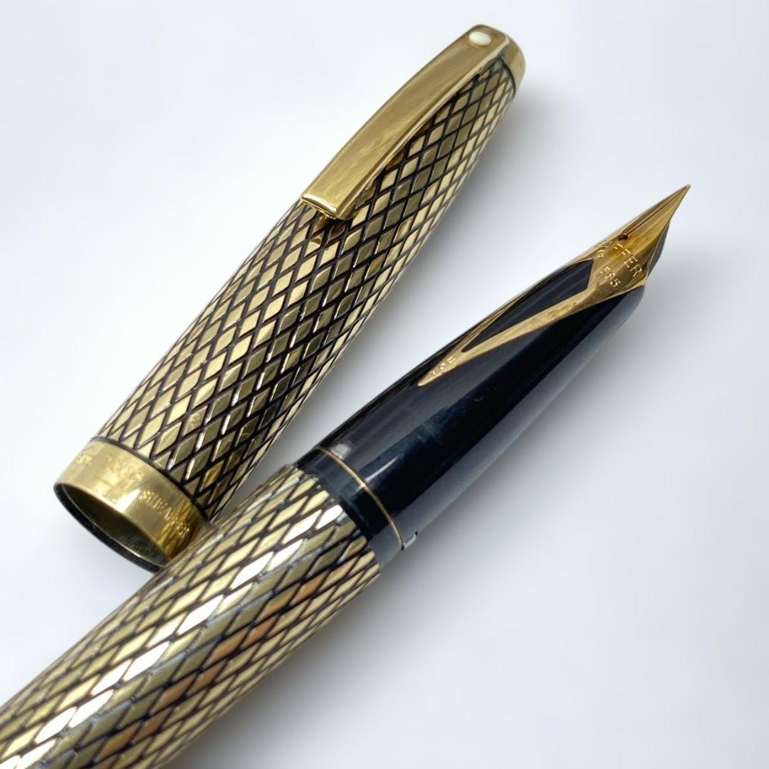 美品 SHEAFFER 14K G.F X CASING ゴールド 万年筆