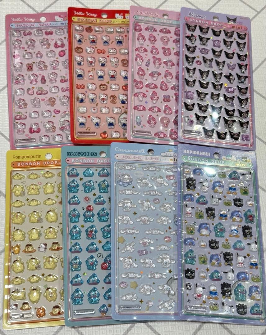 【正規品】 サンリオ ボンボンドロップシール mini 全8種類 コンプリート