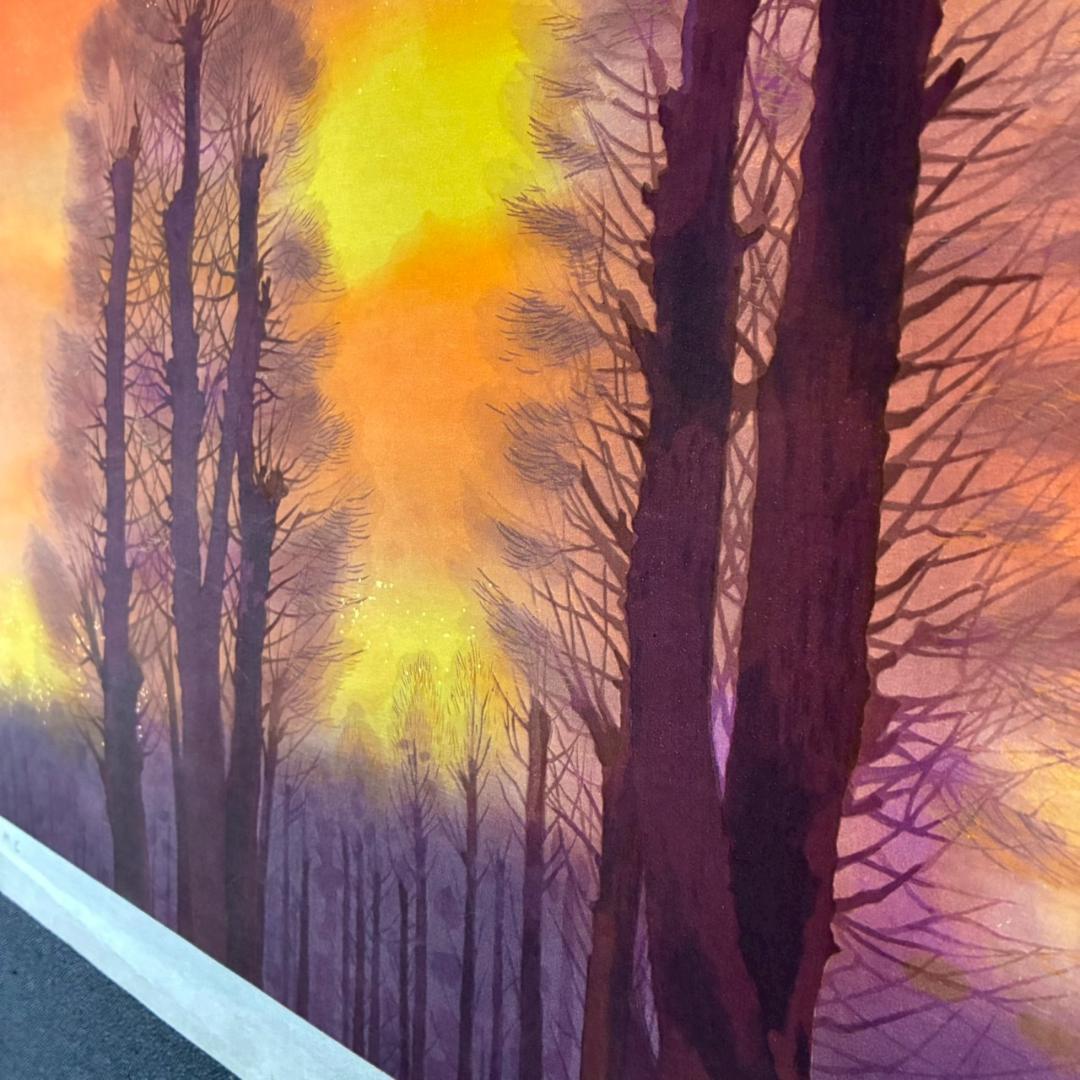 東山魁夷「夕紅」木版画 朱印有り アダチ版画研究所 昭和を代表する日本画家