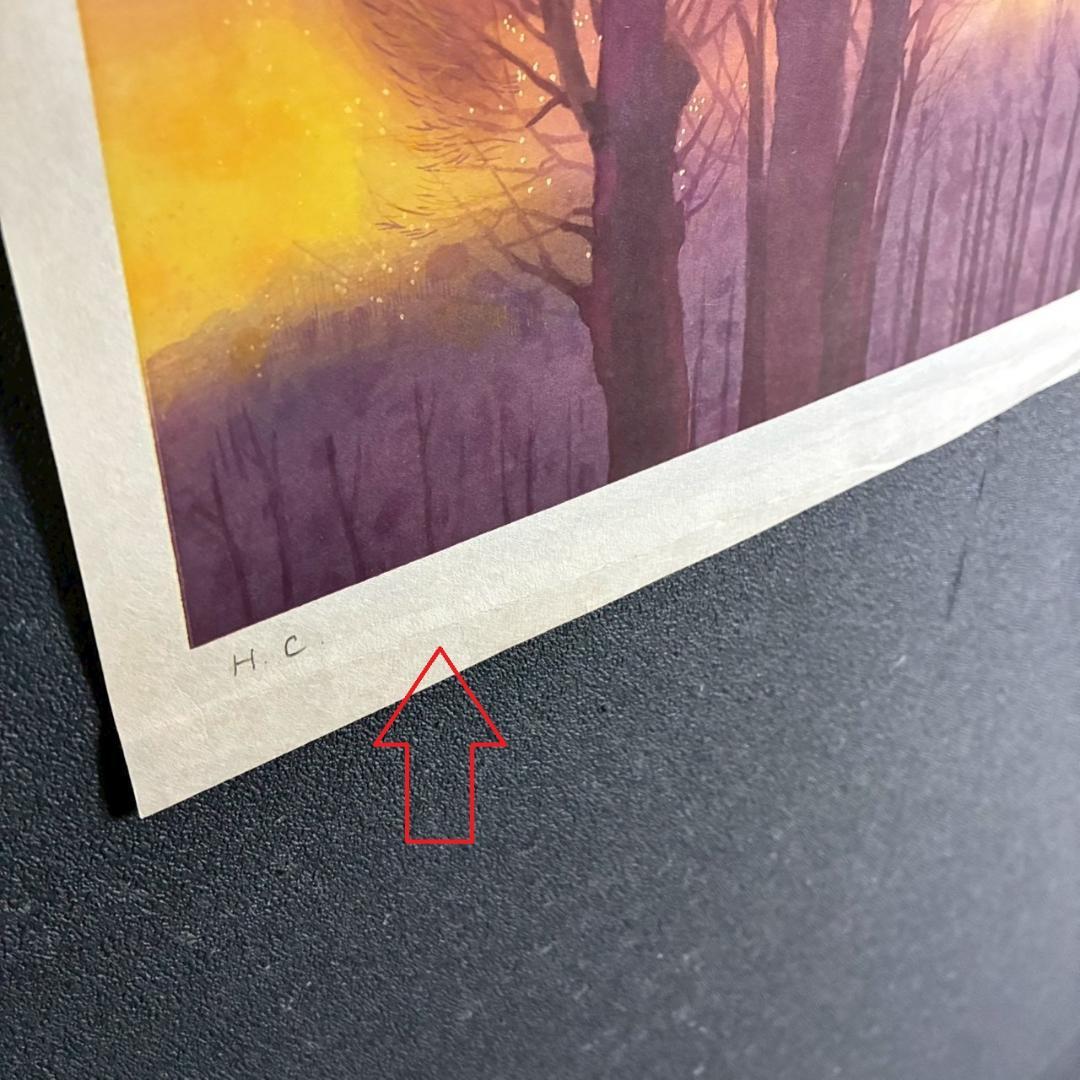 東山魁夷「夕紅」木版画 朱印有り アダチ版画研究所 昭和を代表する日本画家