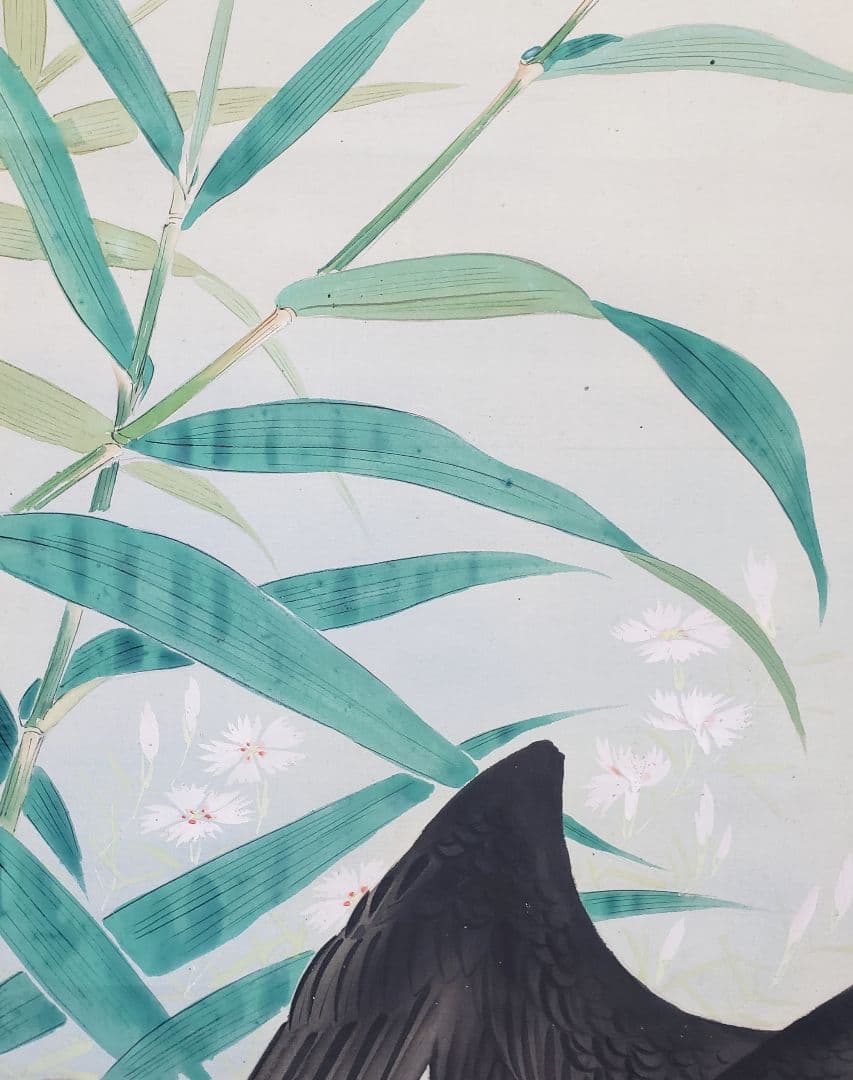 【鵜図】春晃 2527 鵜飼い　掛け軸　肉筆