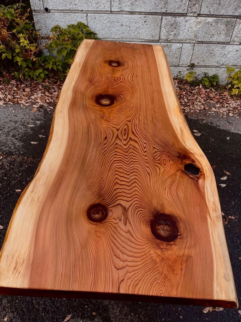 紀州杉　レジン一枚板　ダイニングテーブル