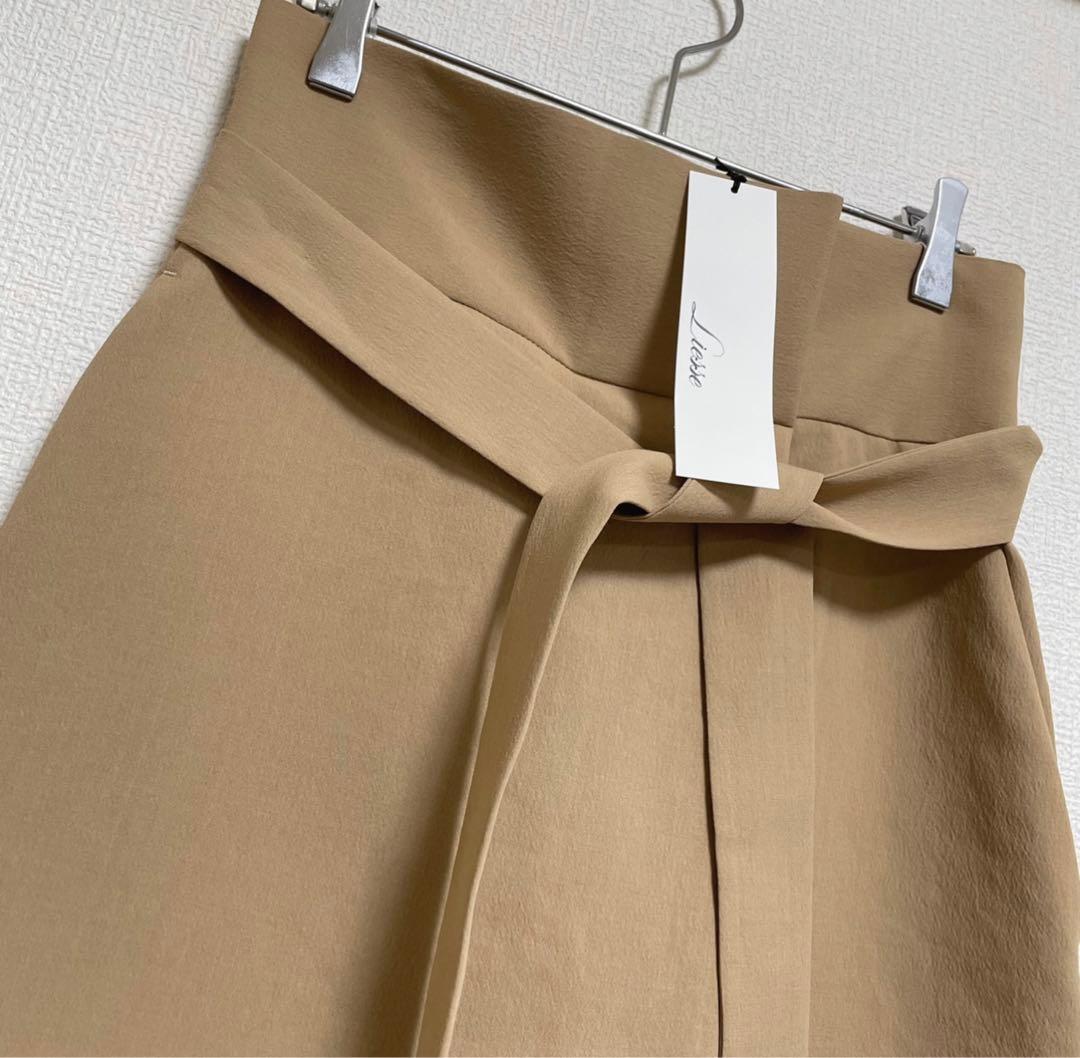 【新品タグ付】Liesse巻き風ワイドパンツ　ベージュ　サイズ3 ガウチョパンツ