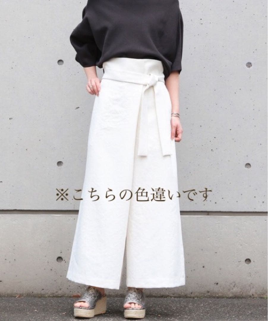 【新品タグ付】Liesse巻き風ワイドパンツ　ベージュ　サイズ3 ガウチョパンツ