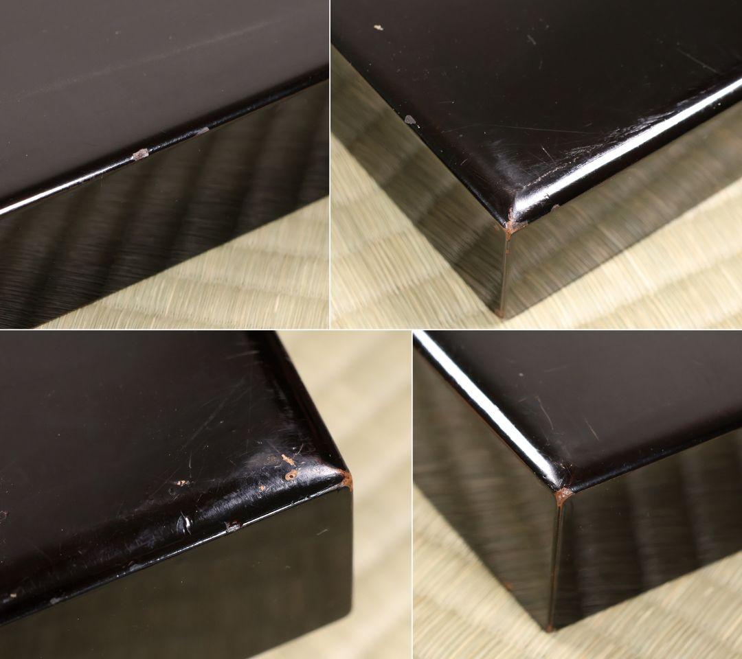 漆芸 木製漆器 唐草蒔絵 黒塗 長方盆 大小一組 2枚 脇取 広盆【MA719】