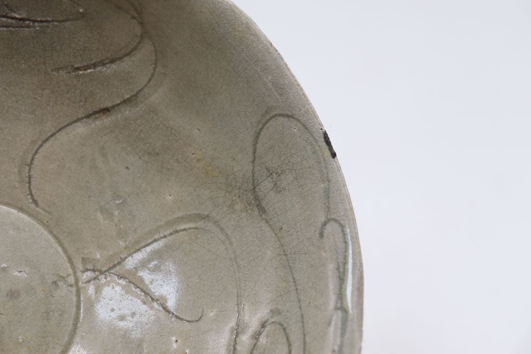 中国　青磁　青磁畫花大碗　海上がり　送料込み0315