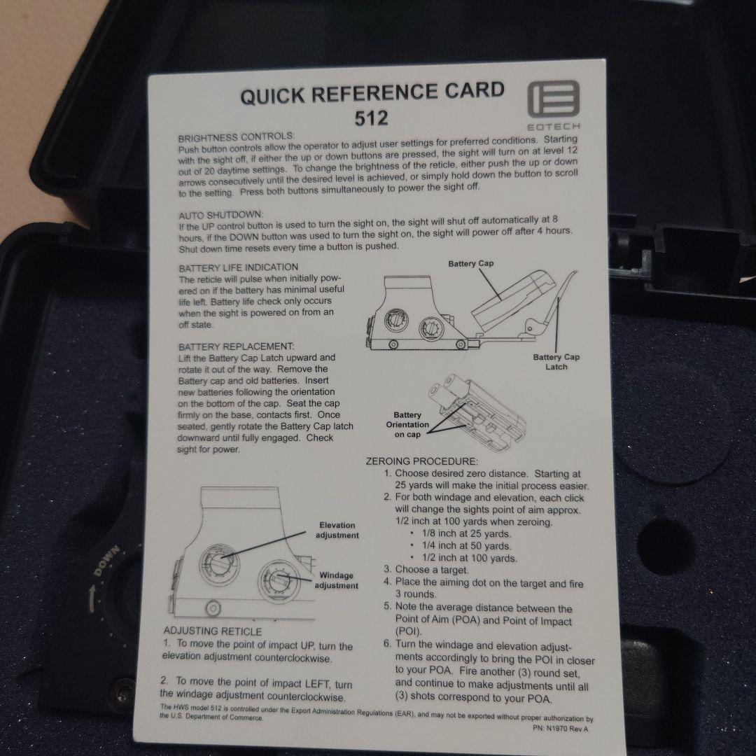 実物ホロサイト　EOTech512.A65