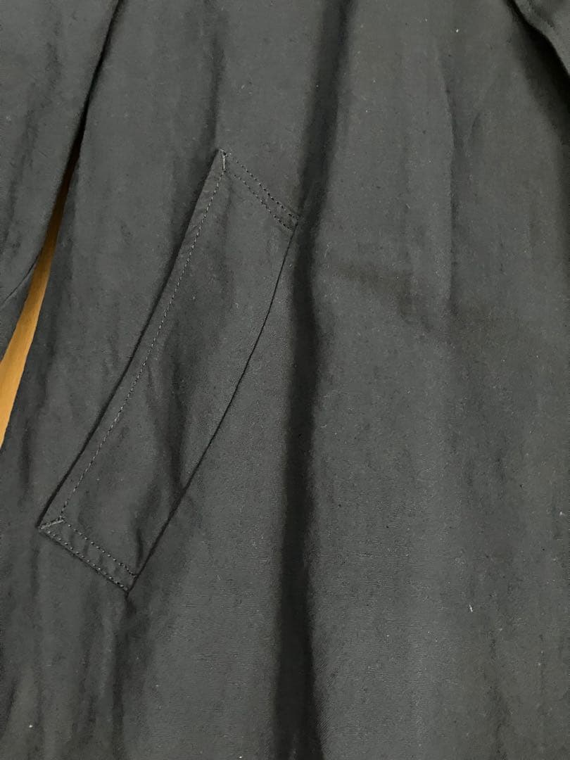 フレームワーク　綿麻ポプリンコート　ネイビー　フリー　美品