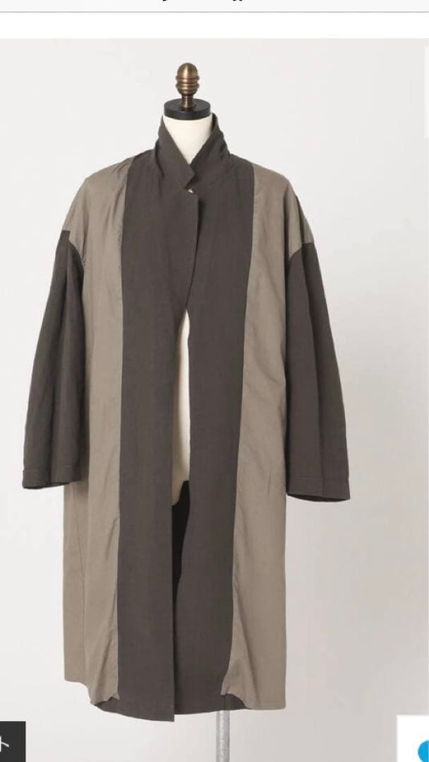 フレームワーク　綿麻ポプリンコート　ネイビー　フリー　美品