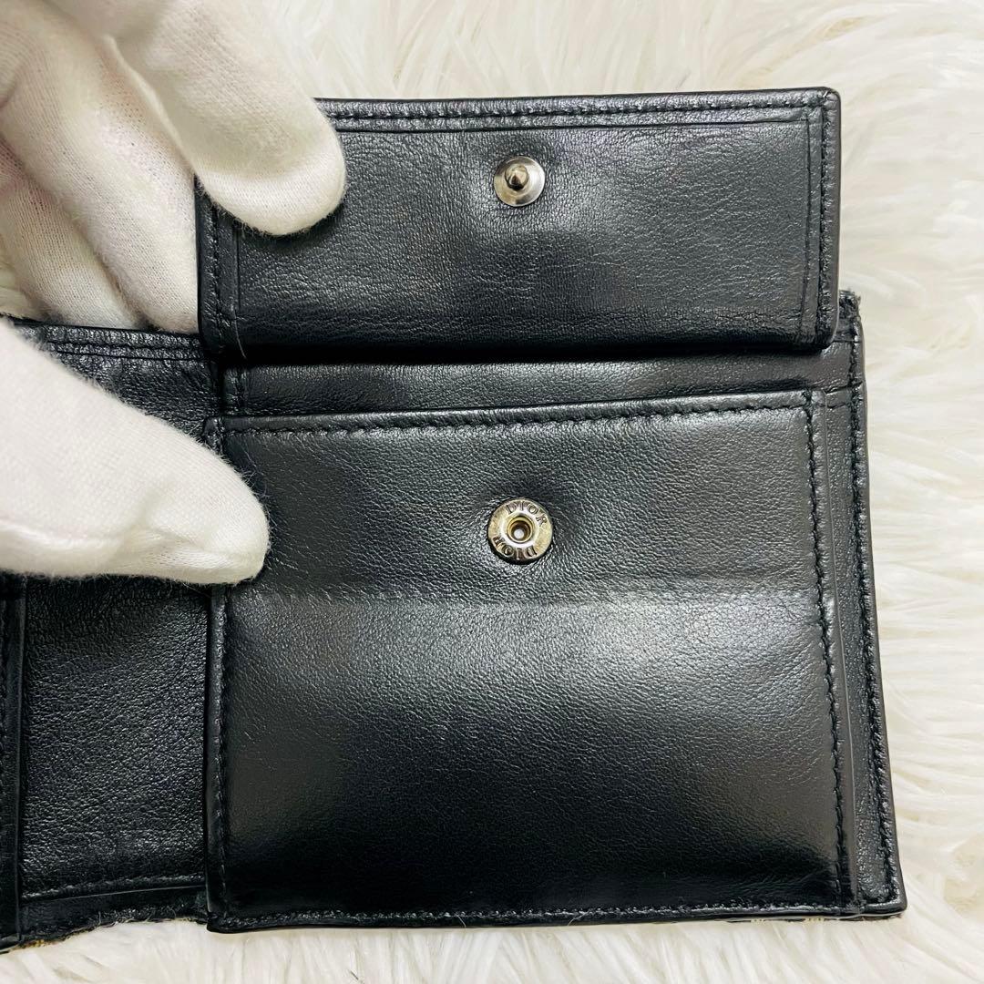 極美✨付属完備✨ディオール 二つ折り財布 オブリーク サドル レザー
