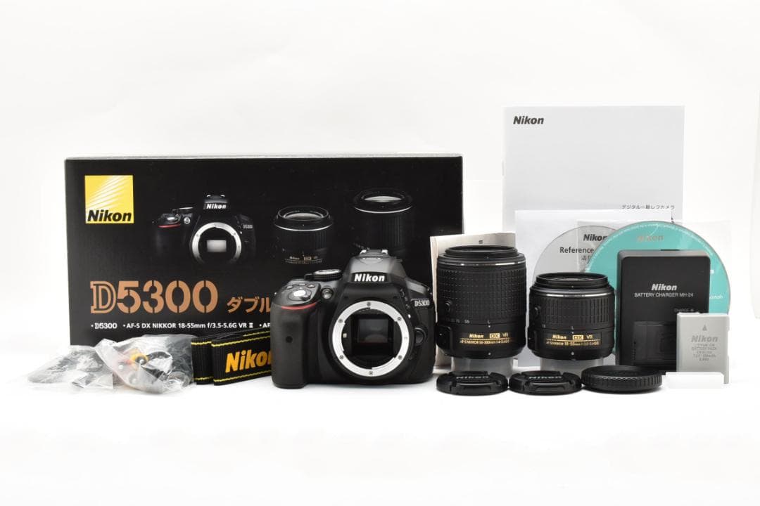 シャッター数6531 [美品 箱付] Nikon D5300 ダブルレンズキット