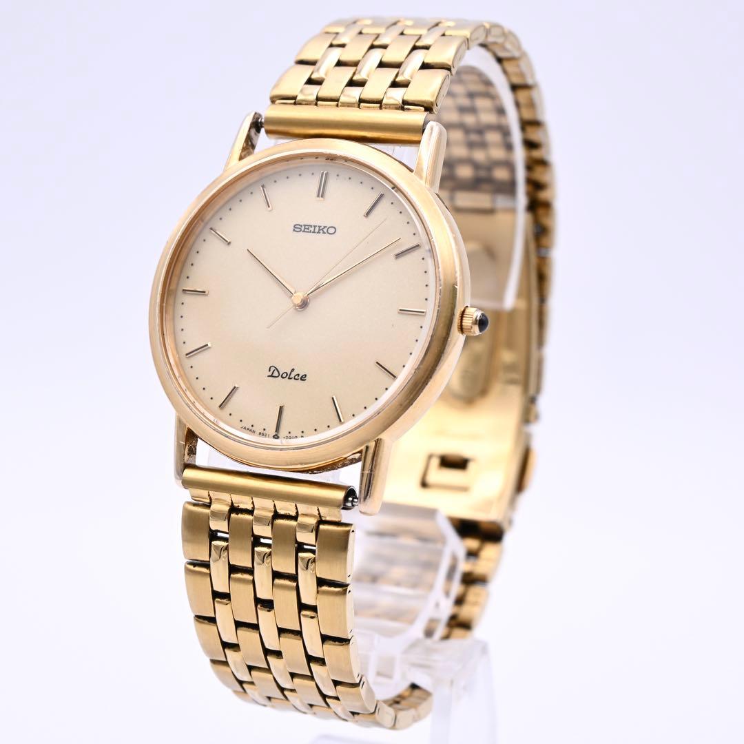SEIKO セイコー Dolce メンズ 腕時計 ゴールド 新品電池