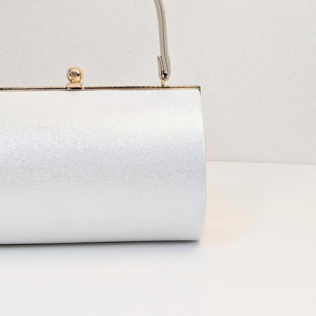 草履バッグセット 振袖 帯地 白 ベージュ LLサイズ 三枚芯 w47-4