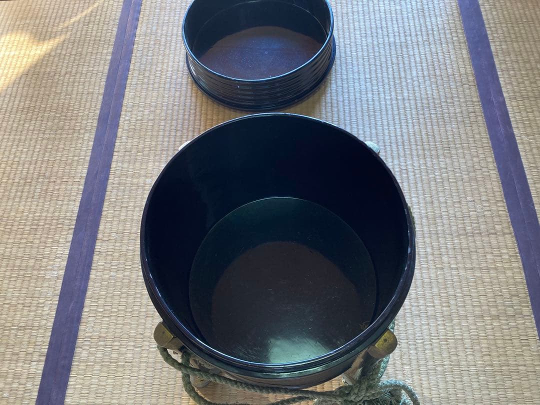 行器(ほかい) 江戸時代儀礼贈答に食物(饅頭、餅、菓子)容器　漆塗り　金具貼