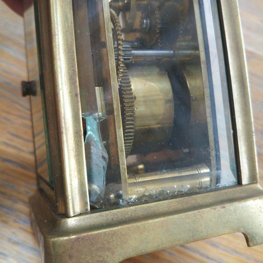 ジャンク品  アンティーク     置時計   ヒビ割れあり フランス製