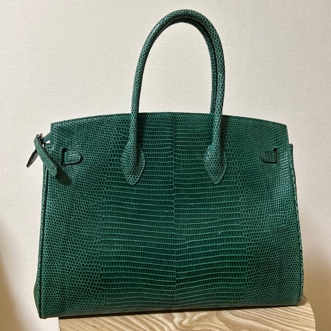 リザード　バッグ　緑