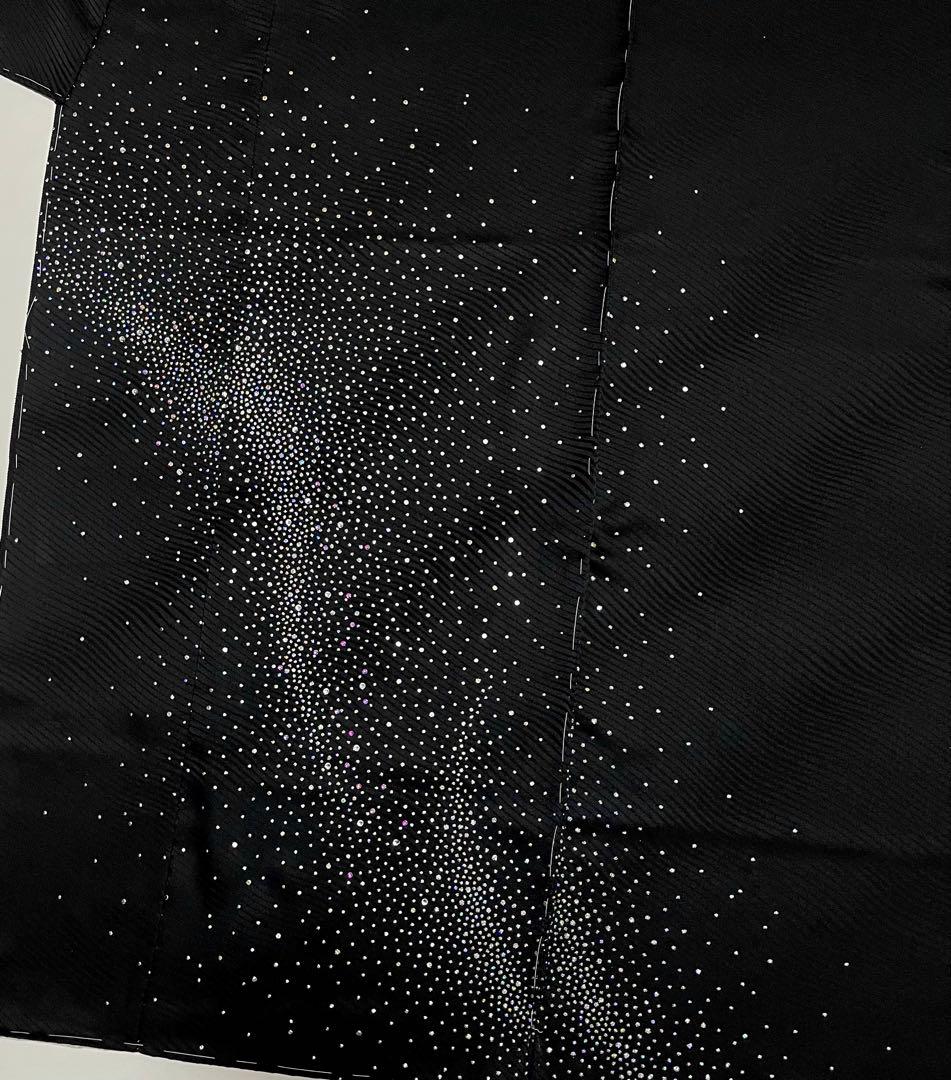 記憶に残る個性溢れる振袖【藤 カラー◆黒】ラインストーン 金 白 ブラック