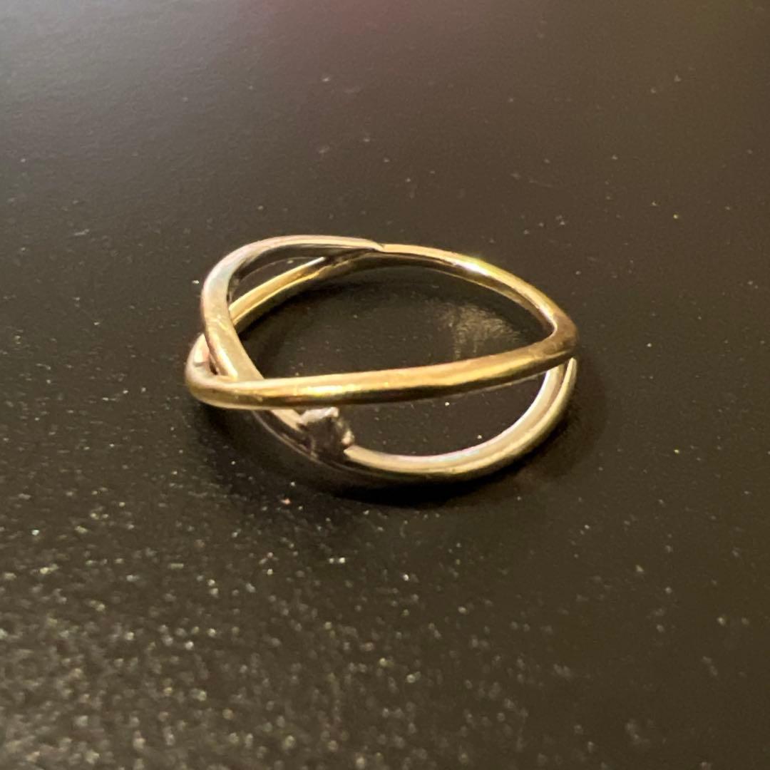 ete エテ K10YG バイカラー ダイヤモンド ピンキーリング 1号