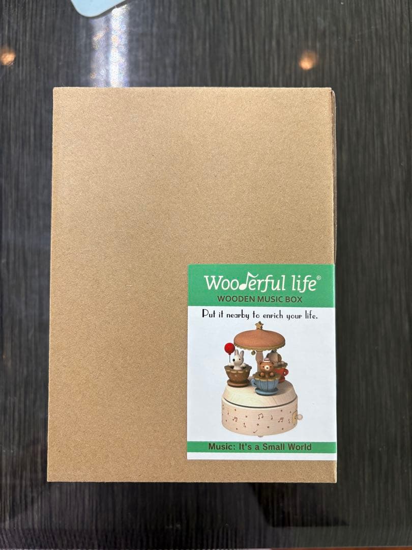 【値下げ】【新品未使用】木製オルゴール メリーゴーランド