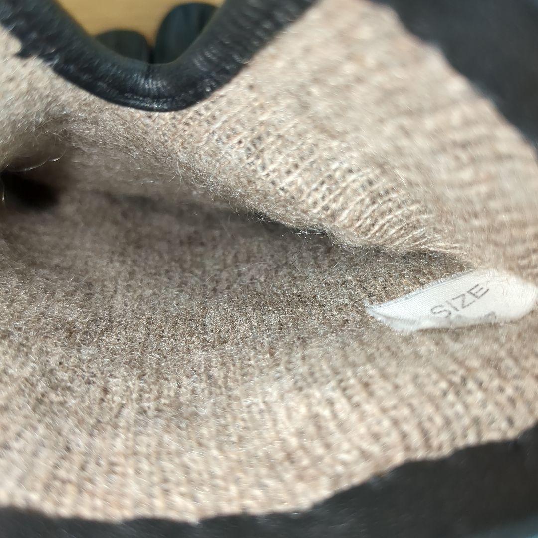 デンツDENTSヘアシープレザーグローブ手袋7 ブラックカシミヤBATH英国